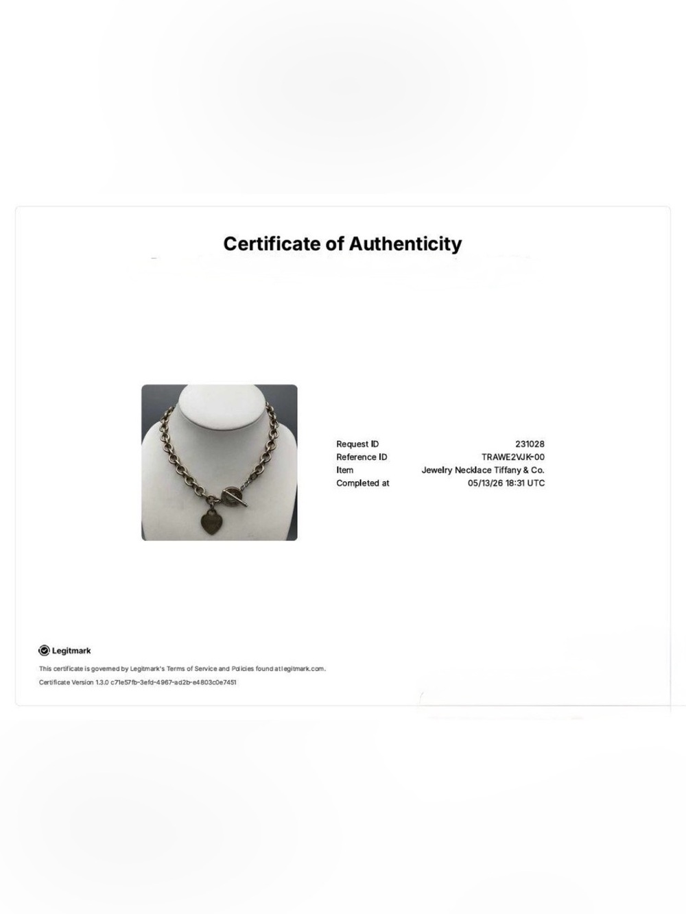 Authenticated Tiffany & Co. Return To Tiffany Silver Toggle Heart Tag Necklace - Picture 11 of 11